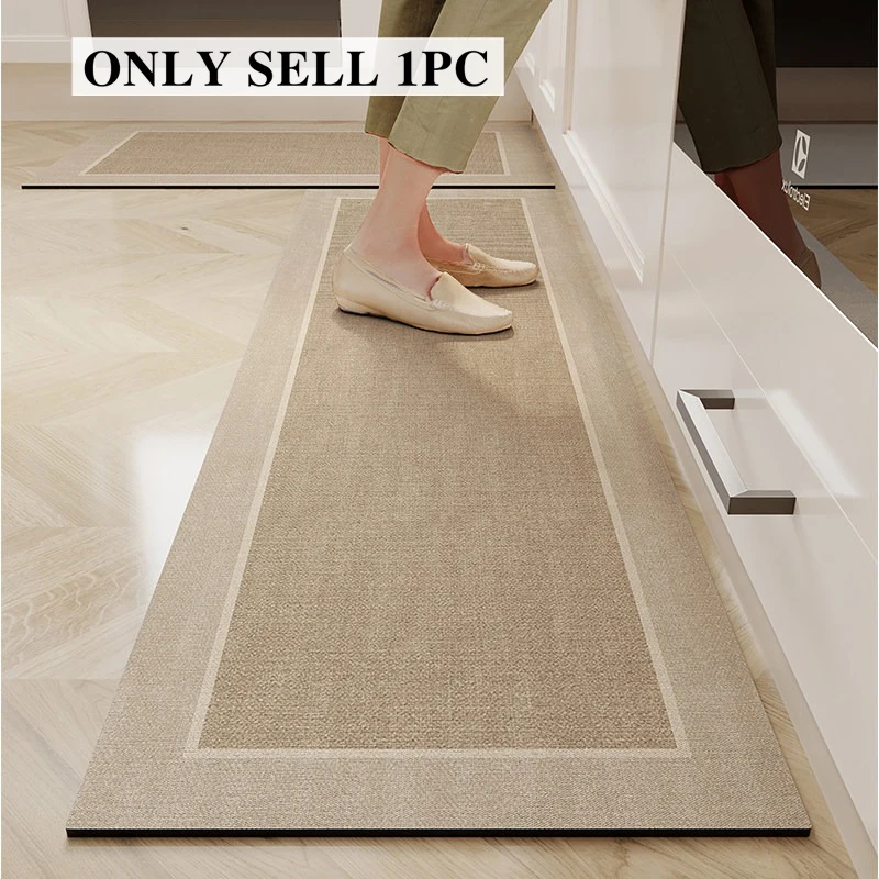 Rug for Kitchen Anti-slip Stain-resistant Long Floor Mat Comfortable Loop Pile TPR Carpet Modern Style Home Decoration Carpets