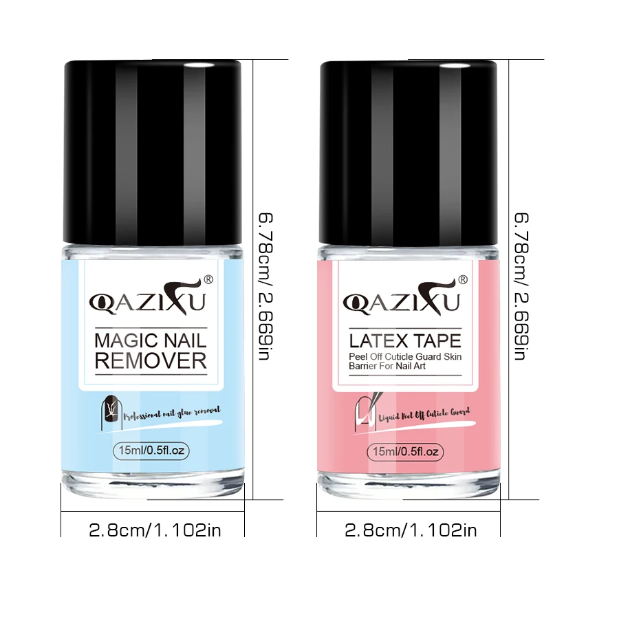15ml 네일 필 오프 네일 라텍스 테이프 젤 네일 폴리쉬 보호 도구 및 네일 젤 폴리쉬 리무버 세미 퍼머넌트 바니쉬 키트