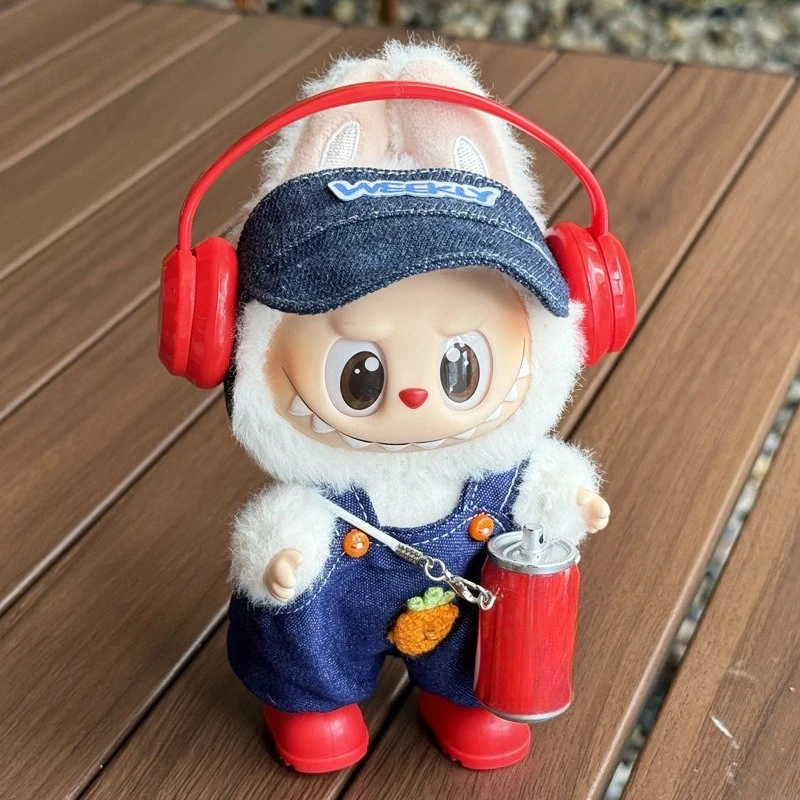 Vinyl Doll Dress-up Game for Labubu Carrot Overalls Cotton Doll Accessories Detachable Accessories Kpop Idol Doll Clothing