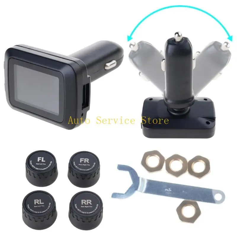 462A Cigarette-Lighter Tire Pressure Monitor 0-3.5Bar Adjustable ExternalSensor