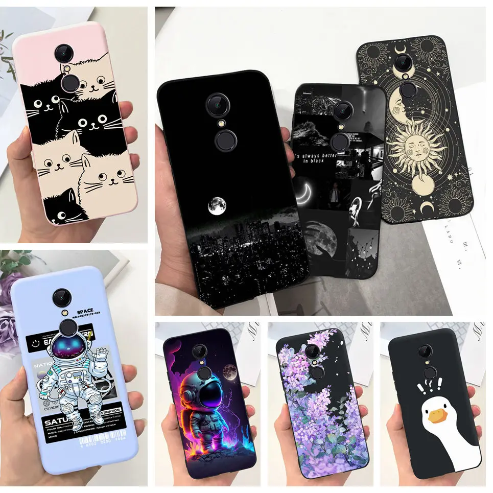 For Xiaomi Redmi 5 5a 5 Plus Case Astronaut Black Moom Midnight Pattern Soft TPU Silicone Fundas For Redmi5 5Plus 5+ Housing