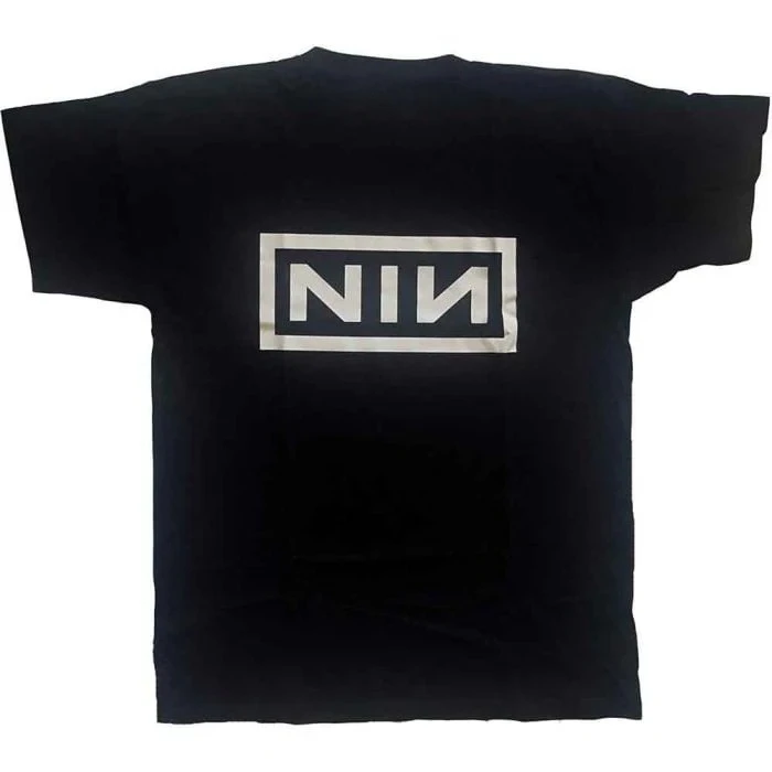 Camiseta de algodão com estampa Nine Inch Nails NIN Box Logo, camiseta unissex de manga curta da banda Industrial Metal