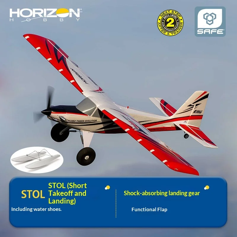 

Horizon Hobby Turbo Timber Evolution 1.5m RC Plane STOL Shockproof Landing Gear Functional Flaps With Water Shoes SAFE System