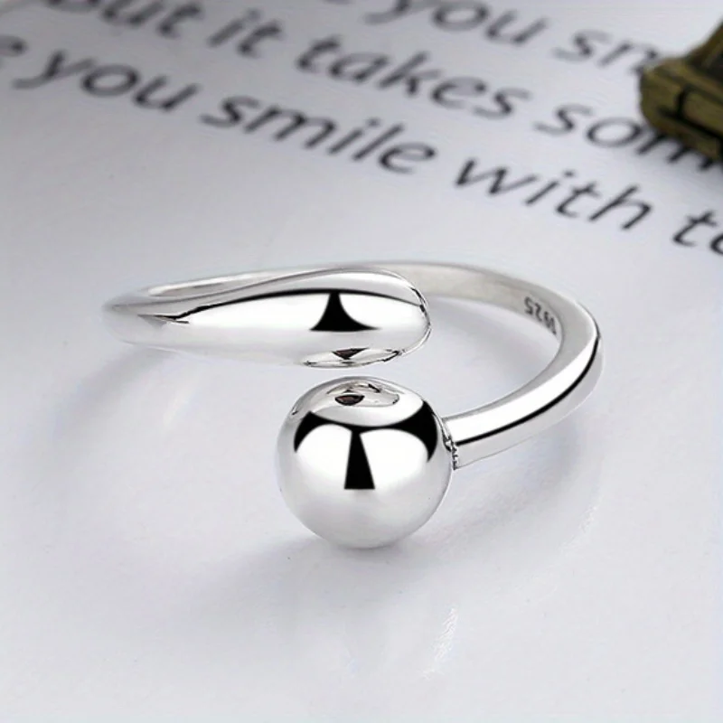 S925 Sterling Silver Wrap Ring Irregular Waterdrop Design Match Daily Outfits You Deserve Such High Quality Jewelry.