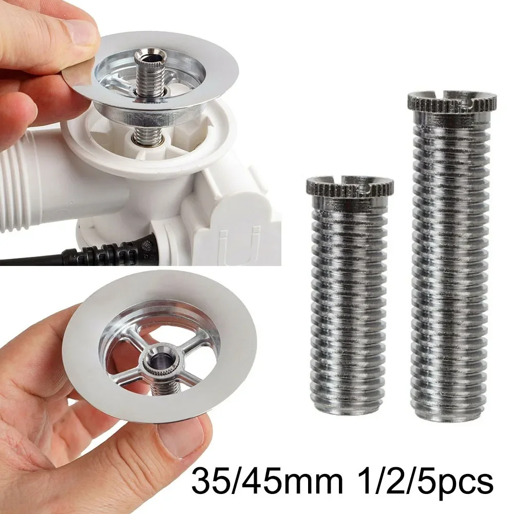 1/2/5pcs 35/5mm M-12 Sink Strainer Screws Kitchen Sink Basket Strainer Stainless Steel Threaded Screw Connector Kitchen Fixture