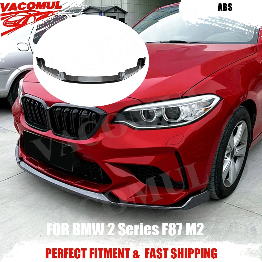 

VACOMUL ABS Three-section Front Chin Spoiler For BMW 2 Series F87 M2 2016-2021 Carbon Look Gloss Black Front Bumper Lip