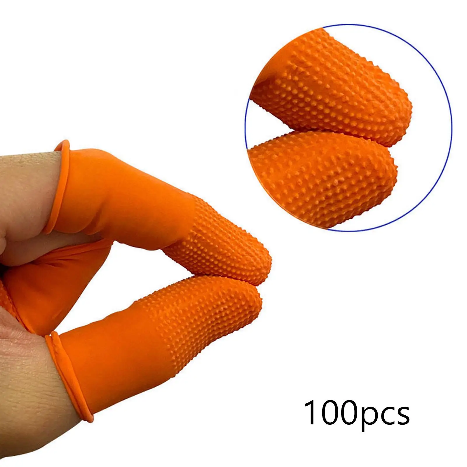 

100 Pieces Disposable Latex Finger Cots Orange for Jewelry Washing Nail Art