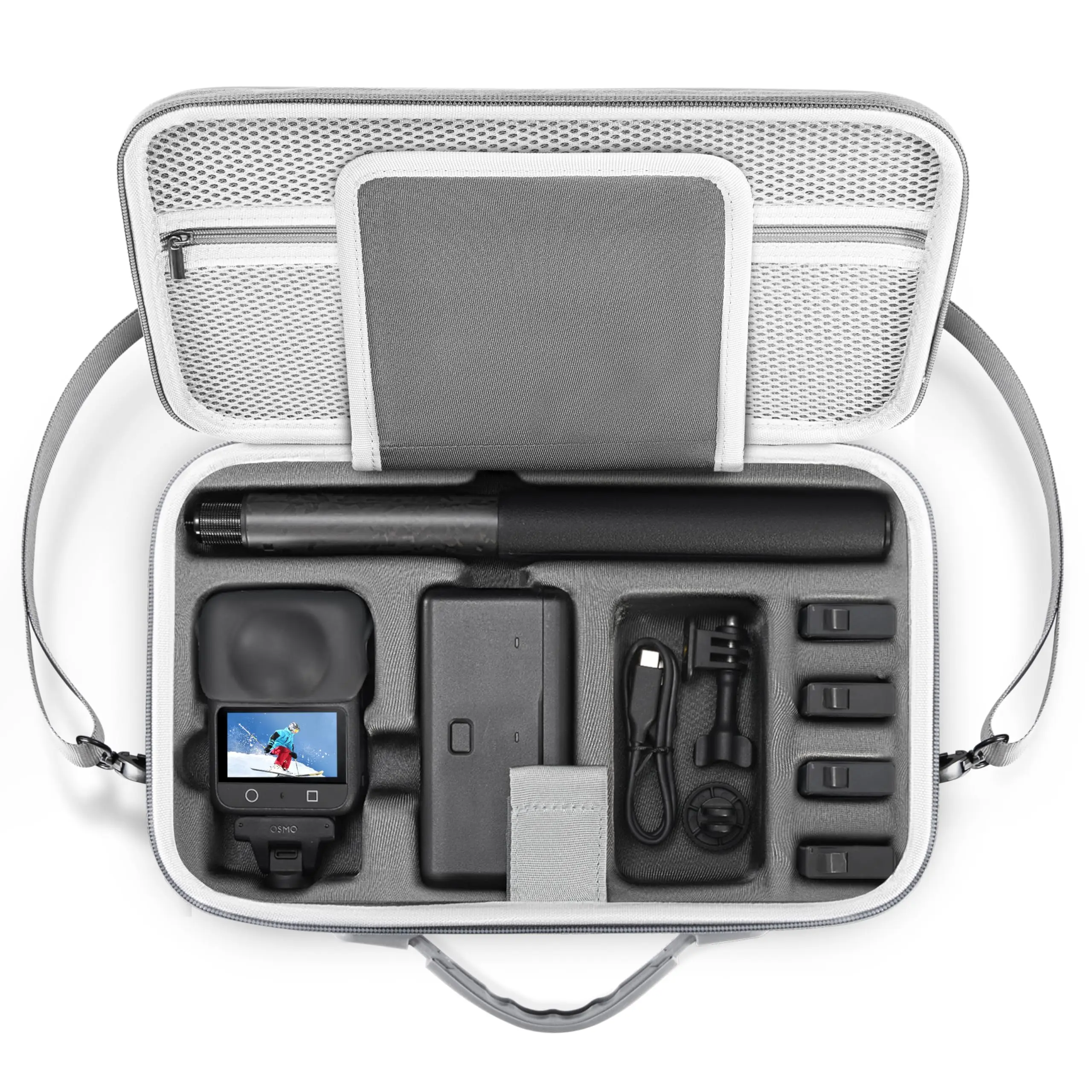 Carrying Case for DJI Osmo 360/360 II/2 Accessories, Customized Partitions Portable PU Leather Bag for Xtra Sphere 360
