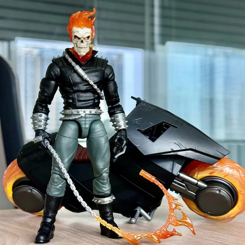 

Anime Figure Ghost Rider Action Figure Johnny Blaze Celebrating 85th Anniversary 6" Collection Model Statue Toys Holiday Gifts