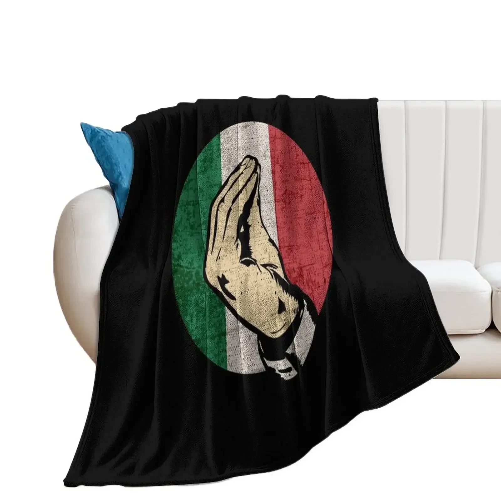 Italian Hand Gesture Sing Language Funny Italy Flag Vintage Throw Blanket Decorative Beds Plaid Blankets For Bed Blankets