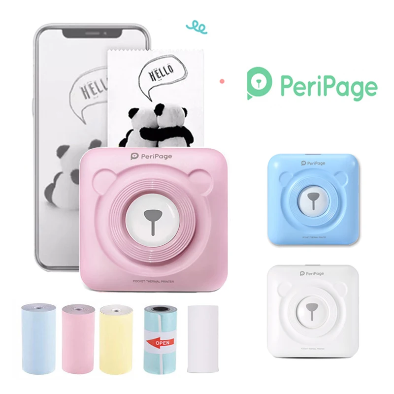 

PeriPage Mini Portable Thermal Printer Photo Pocket Photo Printer 58 mm Printing Wireless Bluetooth Android IOS Printers