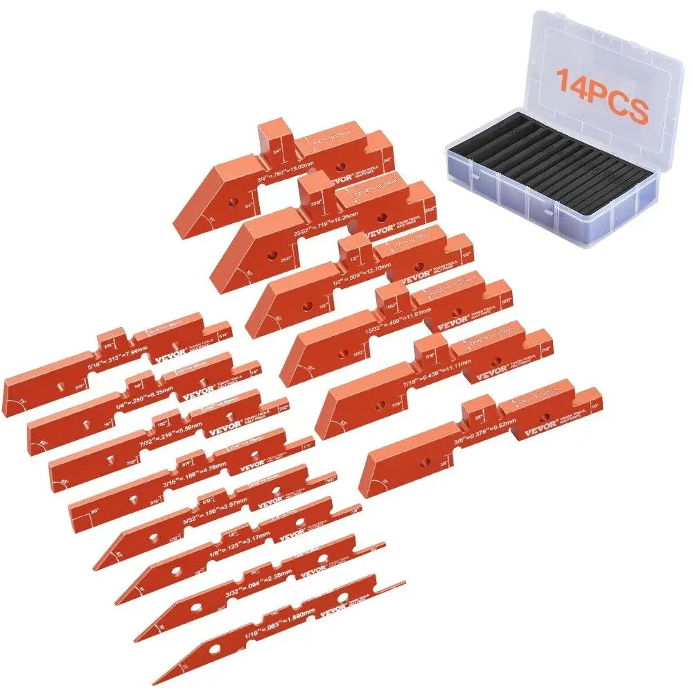 

Precision for router Table Setup Blocks 14pcs Aluminum Height Gauge Set with Engraved Markings for Depth Angle Measurement