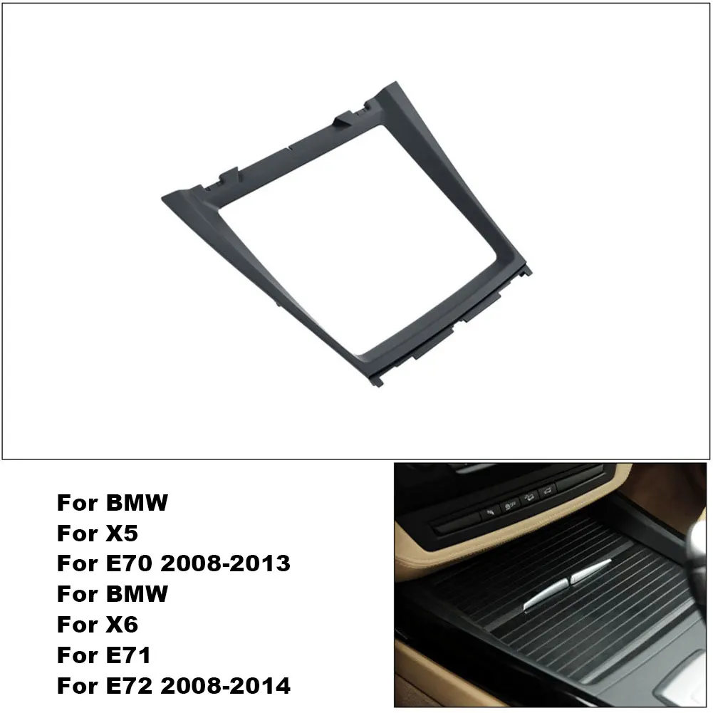 /For /For /BMW For X5 E70 X6 E71 E72 Center Console Cup Holder Pull Plate Outer Frame Trim Cover Black 51166956756 Car Interior