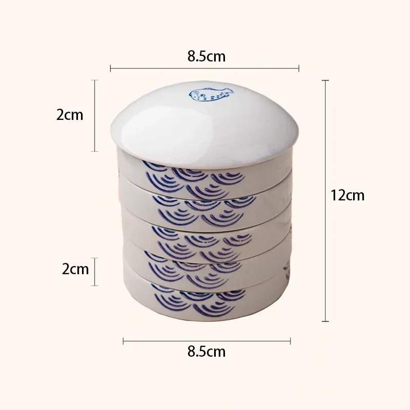 Ceramic Pallets Watercolor Paint Palette Five Layers with Cover Practical Art Oil Painting Tray Pigment Disc Colour Mixing Tray