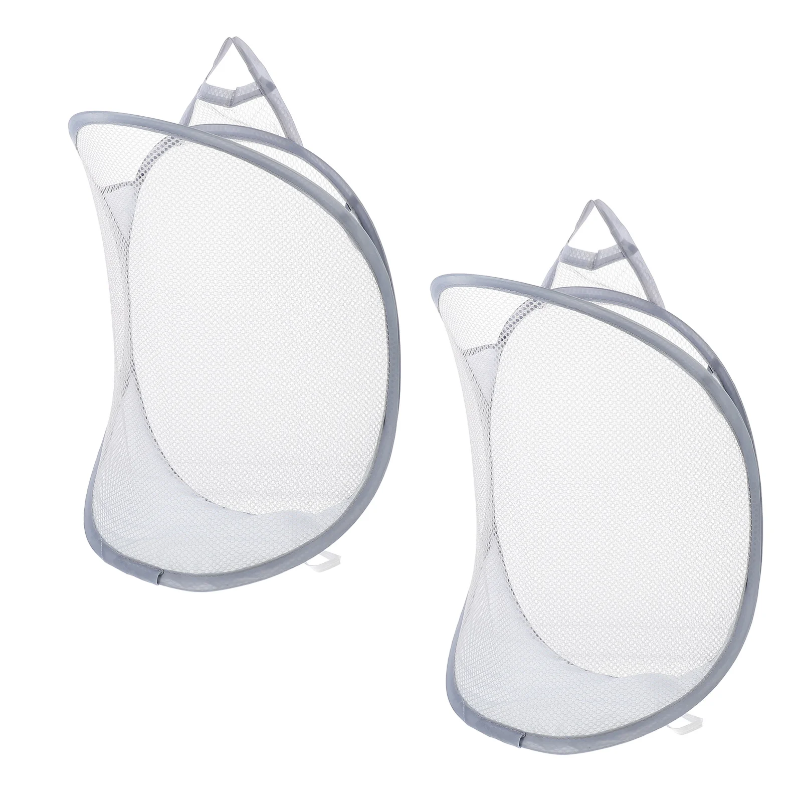 

2Pcs Wall Storage Hanging Basket Foldable Mesh Baskets Organizer Dirty Clothes Laundry Hamper Bedroom Bathroom Breathing Design