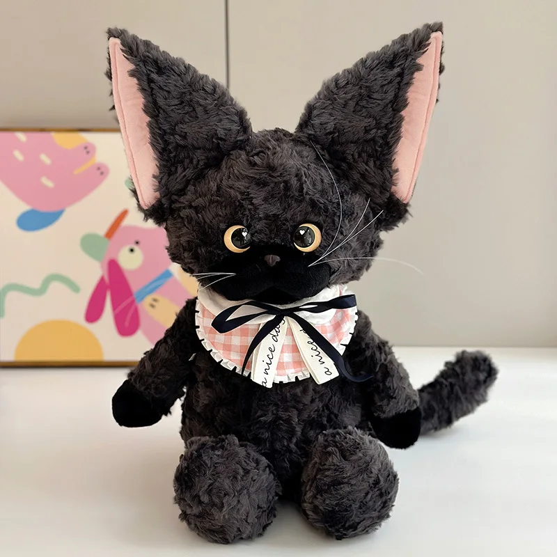 45/60/80CM Devon Rex Curly Cat Plush Toy Kawaii Fluffy Soft Cat Stuffed Animal Doll Room Decor Pillows Gift for Girls Kids Xmas