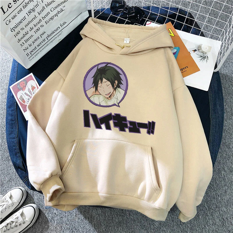 Anime Tadashi Yamaguchi Haikyuu Funny Hoodies Sweatshirt Manga Shoyo Volleyball Winter Clothes Women Oversized Pullover Hoodies