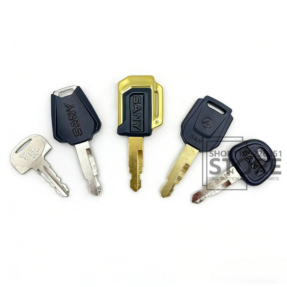 50pcs（5 types of keys）For Sany Start Ignition Excavator Key SY55 60 75 135 215 Toolbox Fuel Tank Universal Door Lock