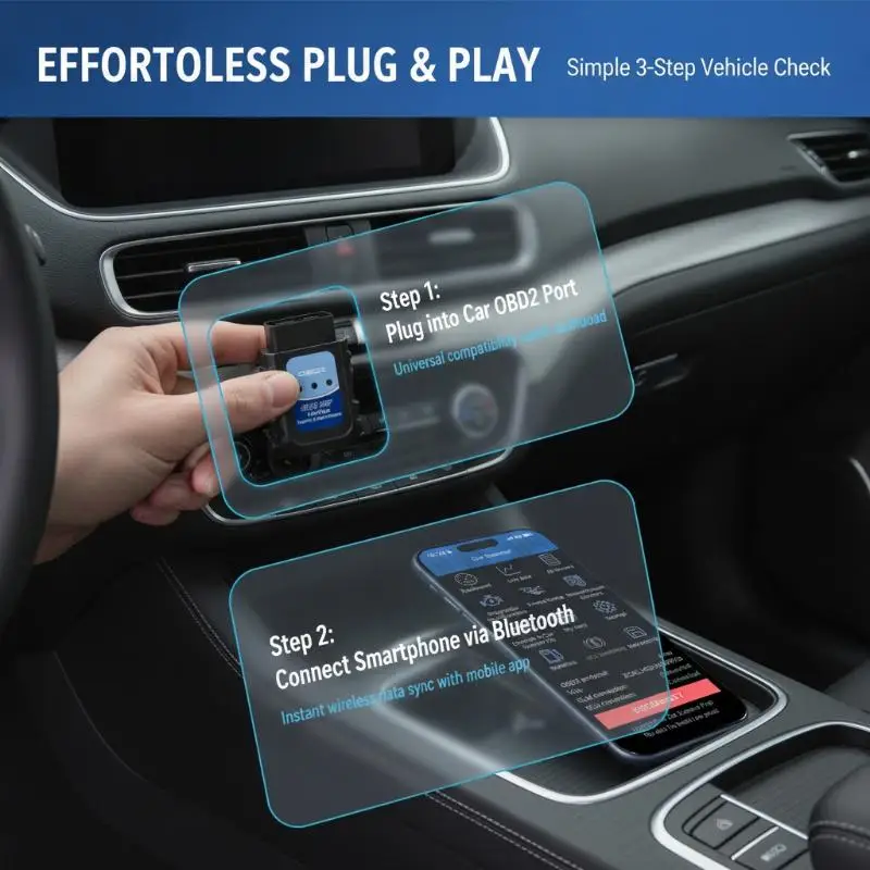 【CR】Car Bluetooth 5.0 ELM327 OBD2 Scanner Professional Code Reader for Android IOS Accurate Fault  for Daily Vehicle Maintenance