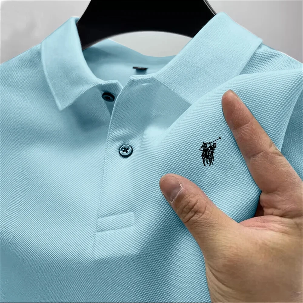 Summer New Men's Short Sleeve Polo Shirt T-shirt Cool and Breathable POLO Shirt Business Casual Sweat-absorbing Top