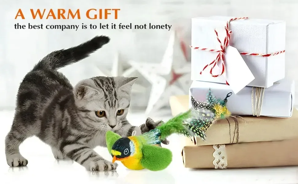 Interaktives Vogelspielzeug für den Innenbereich für Katzen, Jagdspielzeug, klingendes Katzenminze, Katzen-Teaser-Spielzeug, Selbsthilfe, Wandbehang, Vögel, Katzenspielzeug – Detail 13