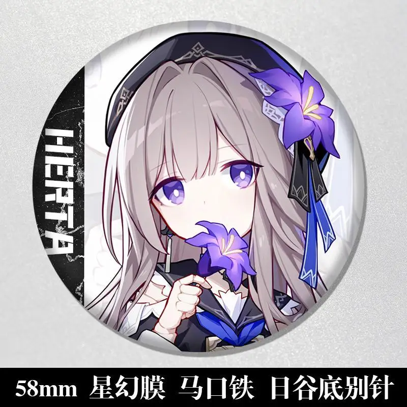 Honkai-Broche Star Rail de 58mm, Broche Kafka du 7 Mars, Herta Luocha, Bronya Cosplay, Danemark ge Anime, Accessoires pour Vêtements, Sac à Dos, Cadeau