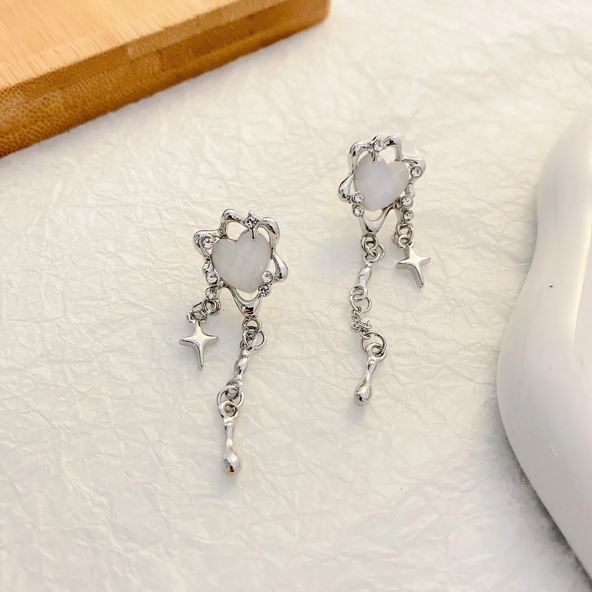Süße coole Liebe Quaste Stern Ohrringe für Frauen Design Mode Persönlichkeit Herz Tropfen Ohrringe Party Schmuck Zubehör Geschenke