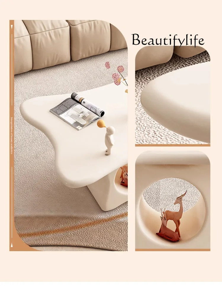 Cream wind creative cloud coffee table household simple special-shaped coffee table