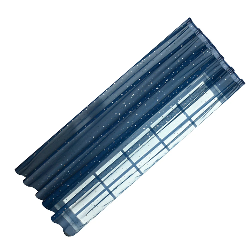 

Curtain Silver Screen Curtains Window for Windows Living Room Floor to Ceiling Blue Pattern