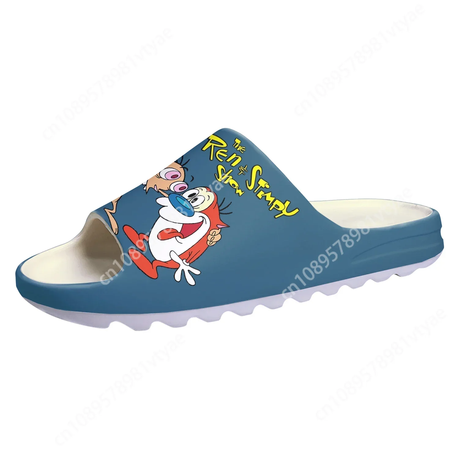 Anime Cartoon Stimpy Manga Comic Ren Soft Sole Sllipers adult Teenager  Home Clogs Step In Water Shoes On Shit Customize Sandals