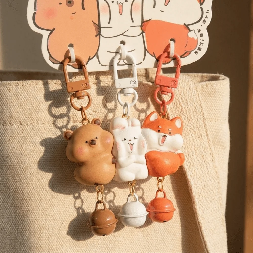3-teiliges Set Charms Magnetischer Schlüsselanhänger aus Harz Cartoon-Tier-Schlüsselanhänger Mini-Rucksack-Charm Geschenk – Detail 10