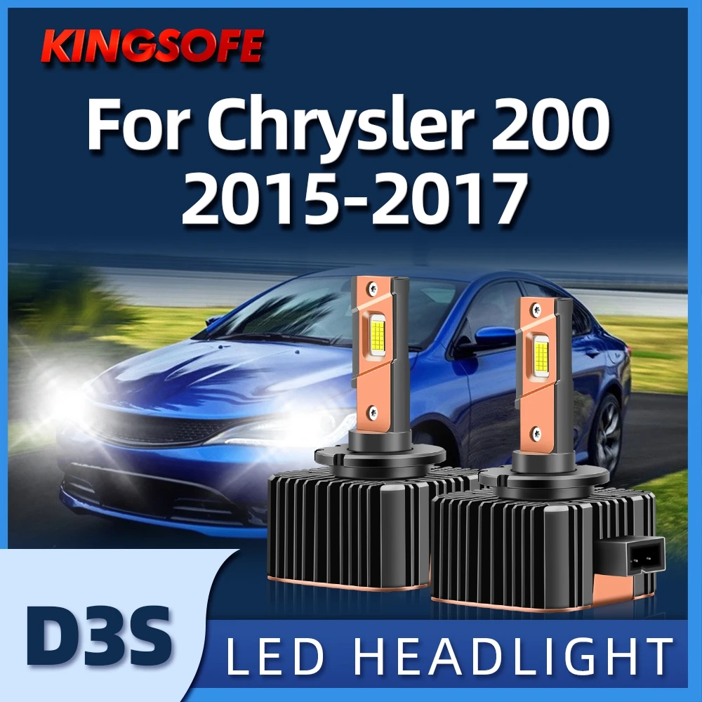 

2Pcs Car Light D3S Led Headlight 30000LM 6000K LED CSP Chip High Low Beam Bulbs For Chrysler 200 2015 2016 2017