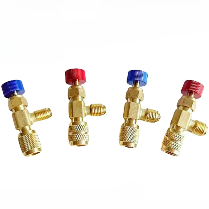 Brass 1/4 turn 5/16 air conditioner fluorine flow switch R22R410 antifreeze hand safety valve