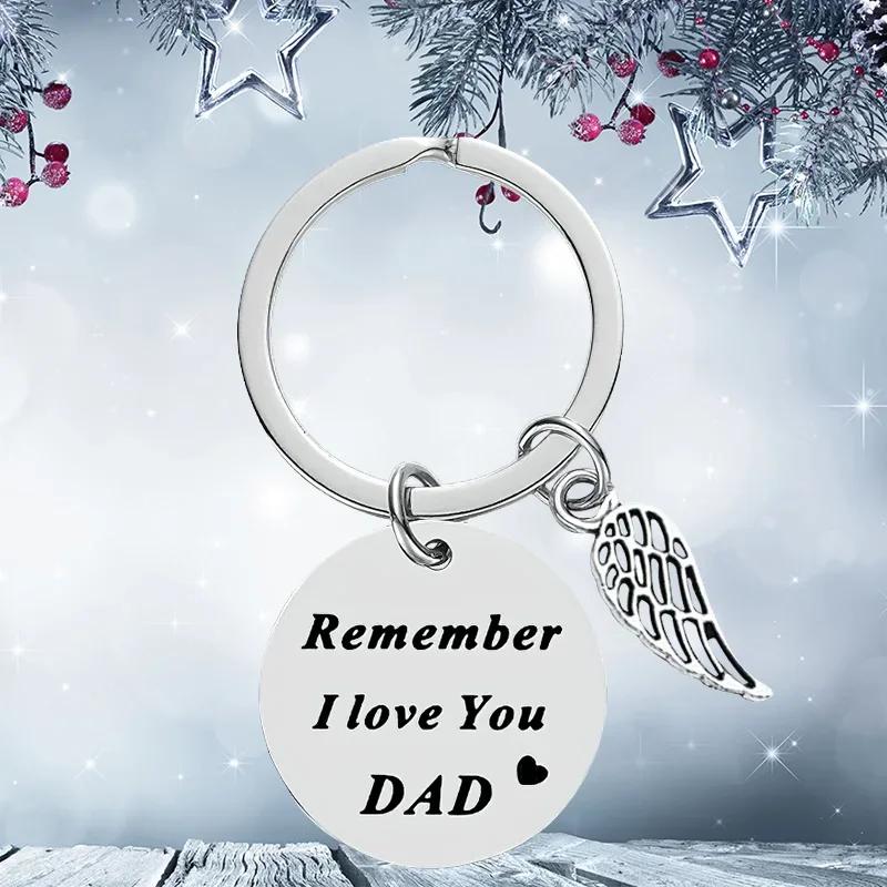 New Remember I Love You Dad Keychain pendant  Fathers Day Gift key chain keyrings Dad Birthday Gifts