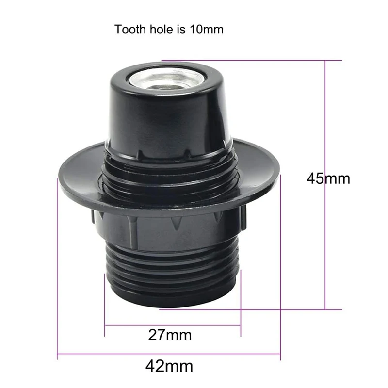 10 paczek świeczników E12 z gniazdo lampy z pierścieniem w kolorze czarnym uchwyt lampy bakelitowej fenolowych świeczników