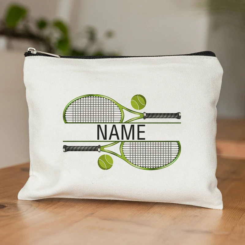 Personalized Tennis Bag Custom Name Makeup Bag Gift for Tennis Lover Cosmetic Case Coach Gifts Purse Tennis Player Gift