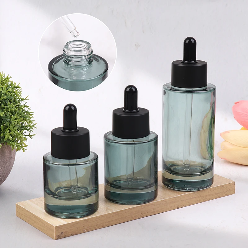 

30/50/100ml Dropper Bottles Glass Empty Essential Oil Aromatherapy Bottles Black Cap Dark Green Pipettes Bottles Refillable