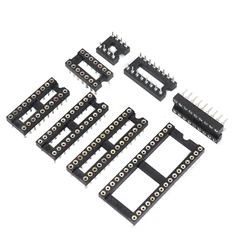 【10-5PCS】 IC Socket DIP SIP Chip Socket Pin 2.54mm Pitch 6/8/14/16/18/20/24/28/32/40Pin Wide IC Socket Adapter Solder Type
