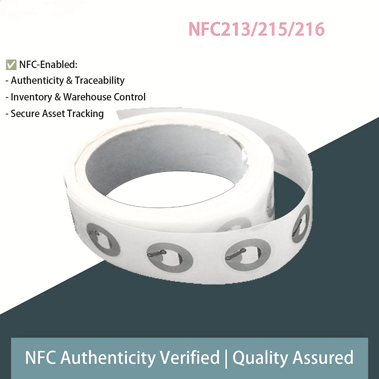 100PCS NTAG215 NFC Tags NFC213/215/216 Round Wet Inlay High Frequency Adhesive Stickers for Anti-Counterfeiting