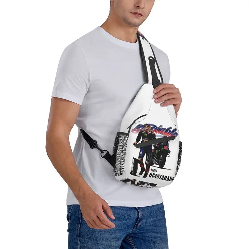 Mochila de ombro crossbody personalizada para homens, Fabio Quartararo Sling Chest Bag, mochila de viagem caminhadas