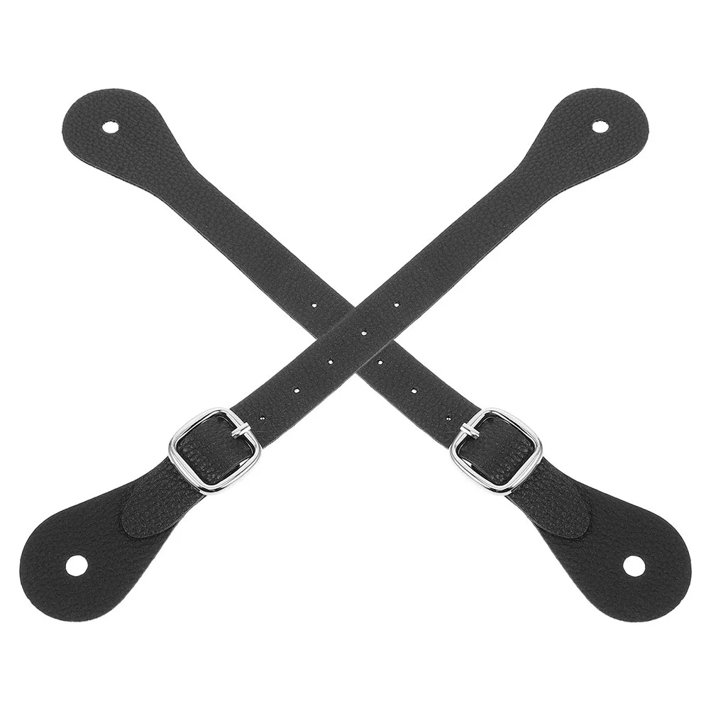 2 Pcs Riding Boots Equestrian Adjustable Spur Belts Straps 's