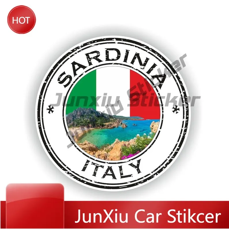 

Sardinia Italy Seal Sticker Round Long Lasting Vehicle Sticker For Fridge Door Weatherproof Decoration Auto Accessories