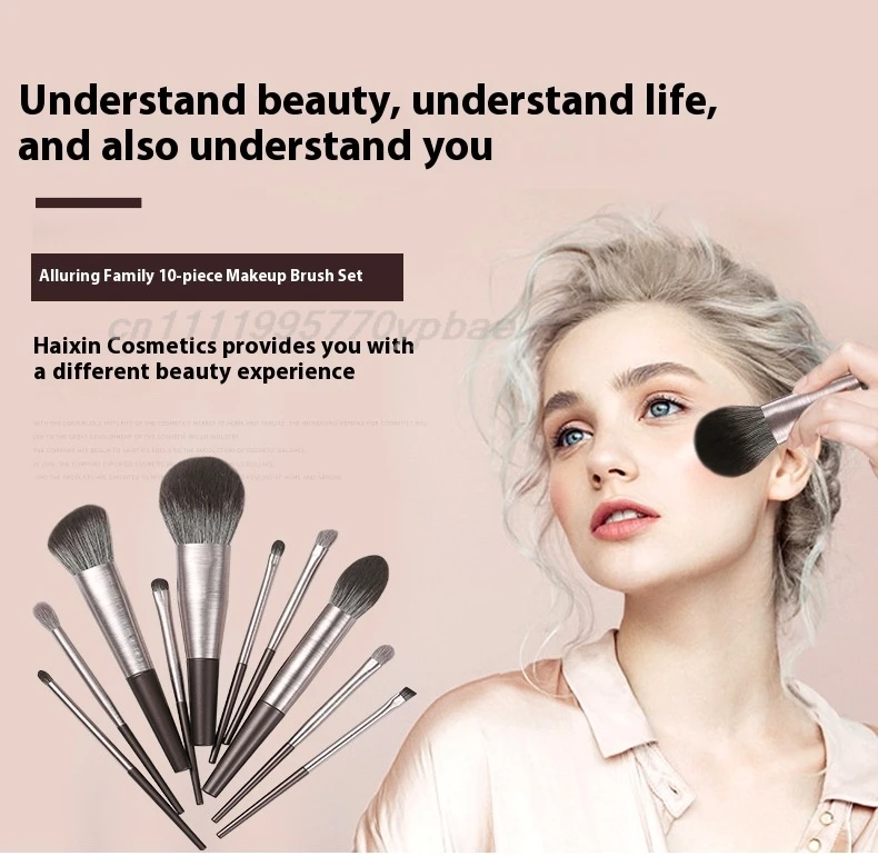Makeup Brush Kit Brochas Maquillaje 10Pcs Liquid Foundation Eyeshadow Blush Professional Home Cosmetic Bag Tool Makeup Brush Kit