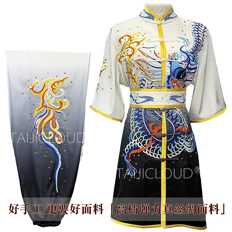 Customized Southern Long Fist Competition Suit for Adults, Martial Arts Performance, Dragon Embroidery, Men and Women