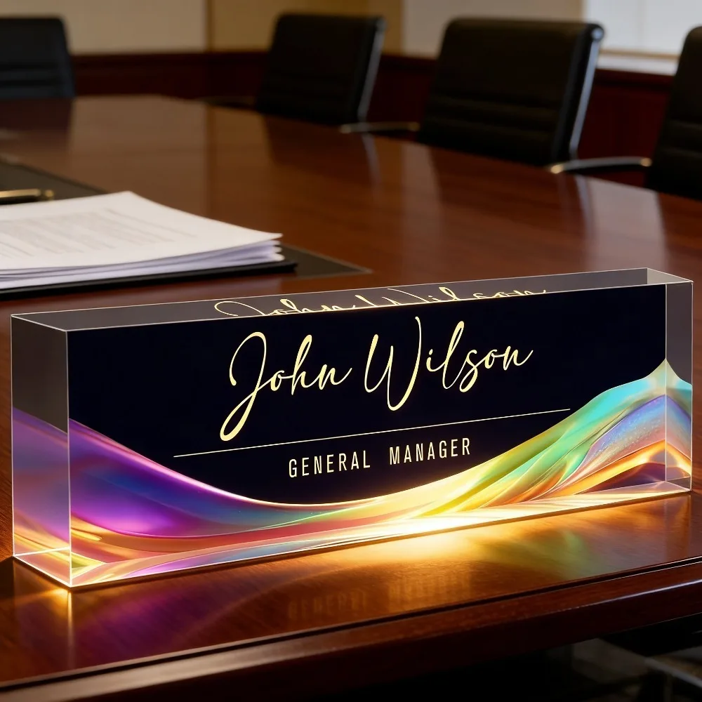 Modern Stylish Custom Acrylic Desk Name Plate, Personalized GM Office Decor,Durable Ornament Gift for Boss Nurse Teacher Manager
