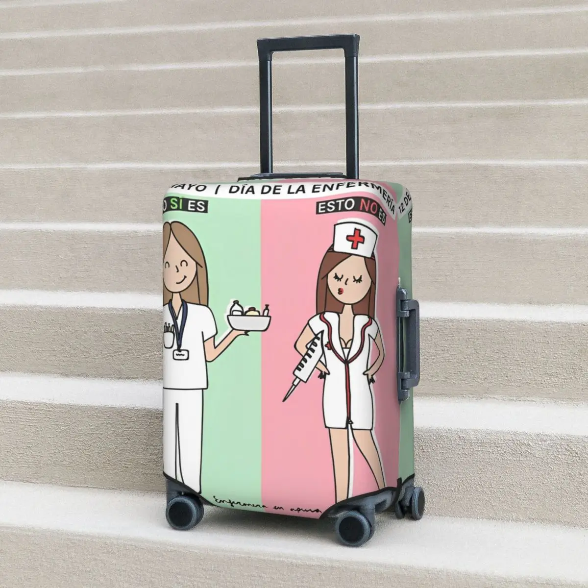 Enfermera En Apuros Doctor Nurse Suitcase Cover Flight Practical Luggage Accesories Cruise Trip Protector