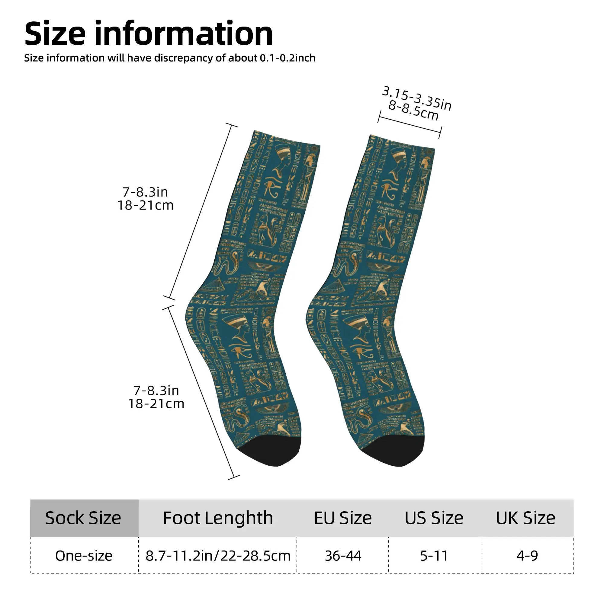 Custom Kawaii Egyptian Hieroglyphs And Deities Socks Men Women Warm 3D Printed Ancient Egypt Pharaoh Football Sports Socks view 4