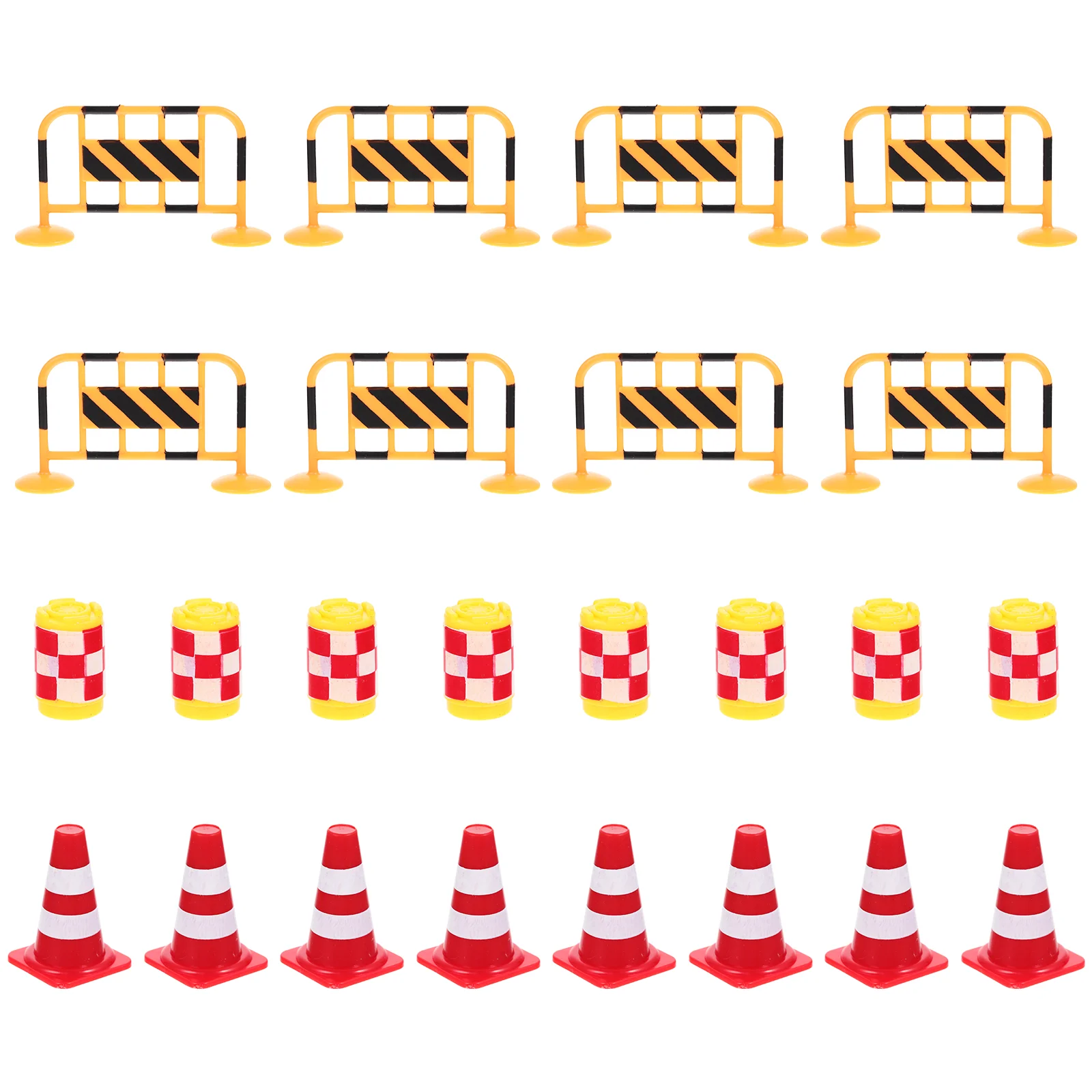 

24 Pcs Barricade Props Road Sign Toy for Kids Street Traffic Toys Mini Cones Early Education Micro Scene Signs