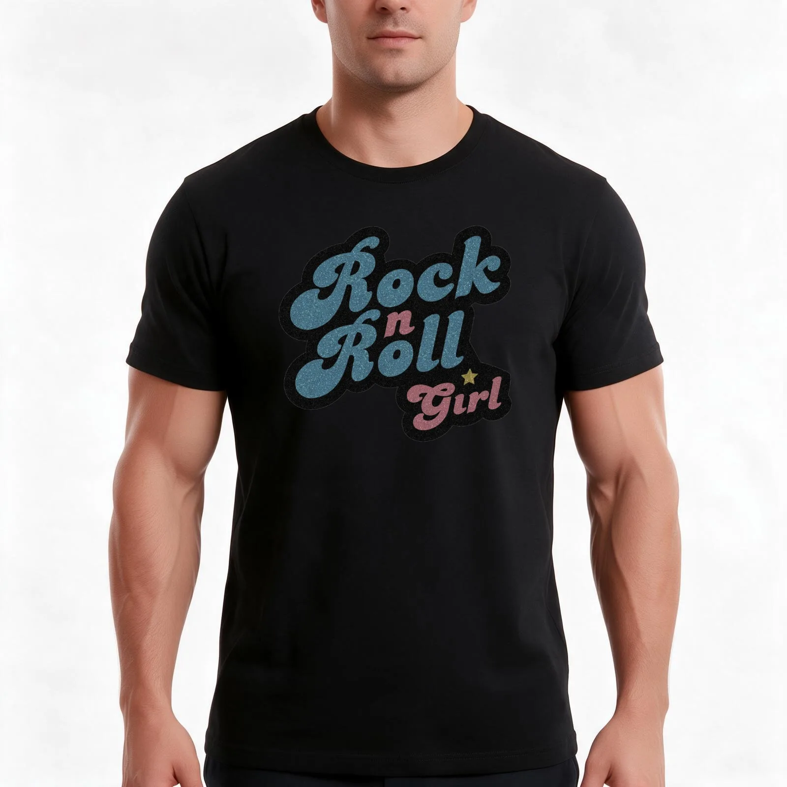 Darla Rock n Roll Girl T-Shirt, Summer Casual Cotton Tee, Oversized Streetwear Tops, Vintage Graphic Print, Unisex Men Women