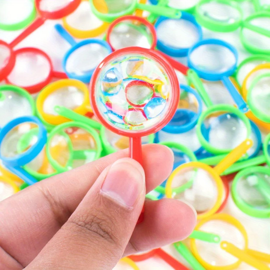 10pcs Multi-Colored Plastic Magnifiers 5cm - Handheld Field Observation Tools for Science Education, STEM Kits, Outdoor ZSY
